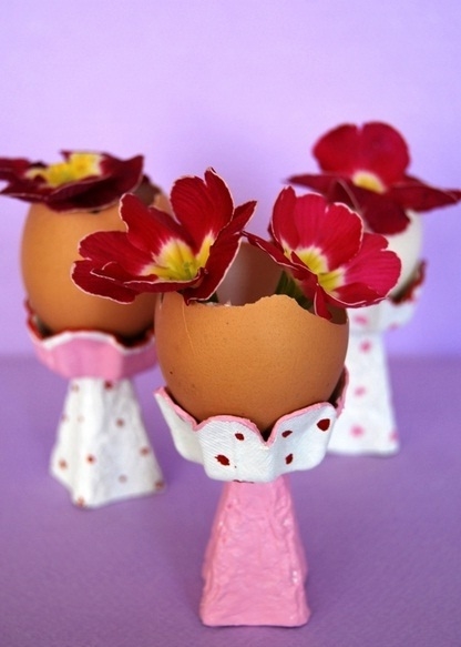 upcycled egg shell vases egg carton cup homemade craft ideas reuse flowers diy