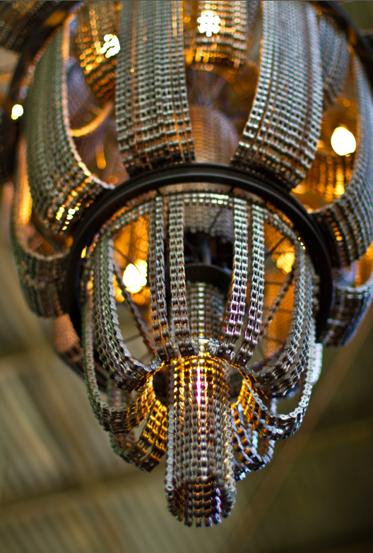 reuse bike chain hanging art chandelier