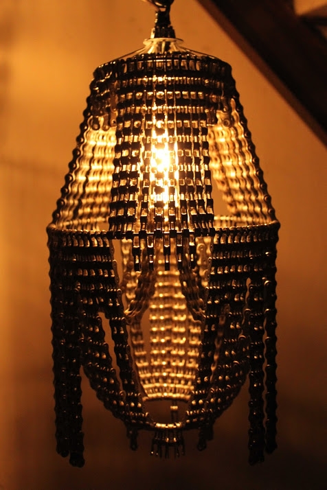 upcycling lamp creative bicycle chain chandeliers