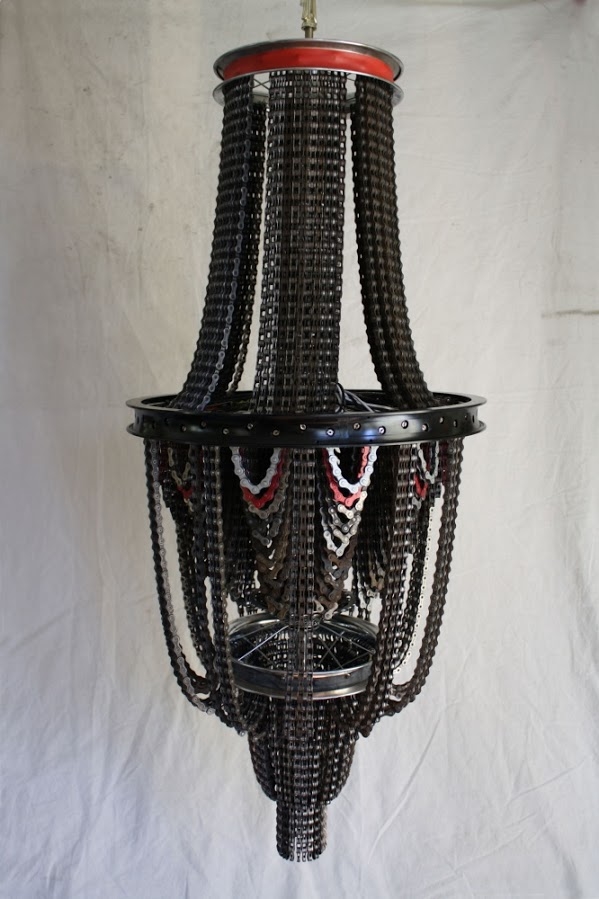 bicycle chain chandelier reuse bike idea lamp
