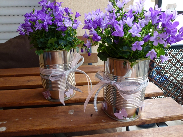 tin can container flower garden table centerpiece vases ideas