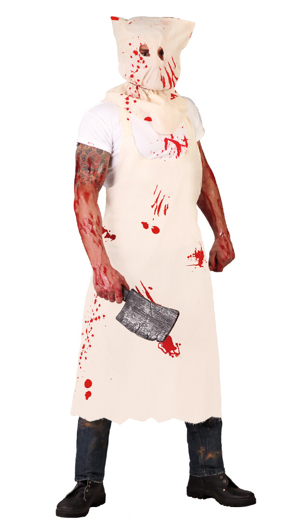 scary butcher homemade halloween diy costume for adults original reusing old clothes chopper