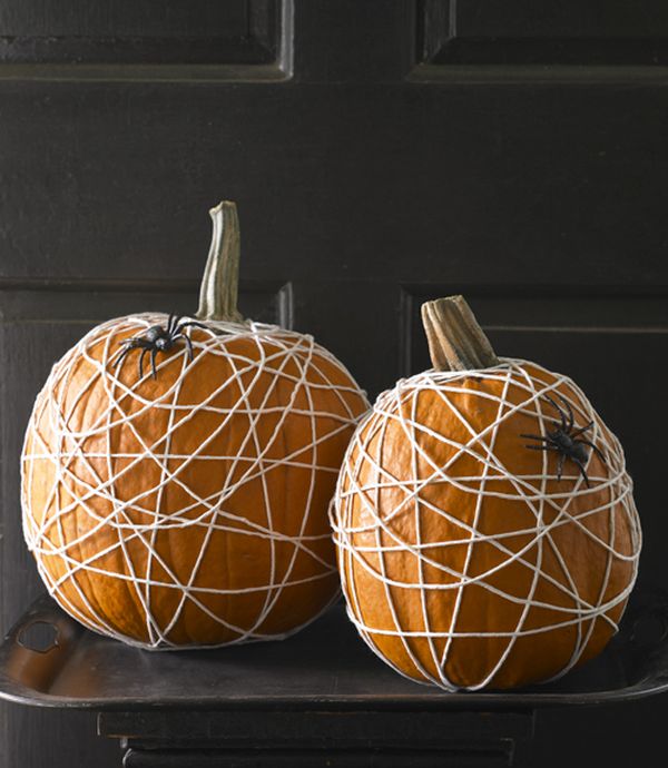 tangled halloween pumpkin ideas spider decorative diy upcycling tutorial