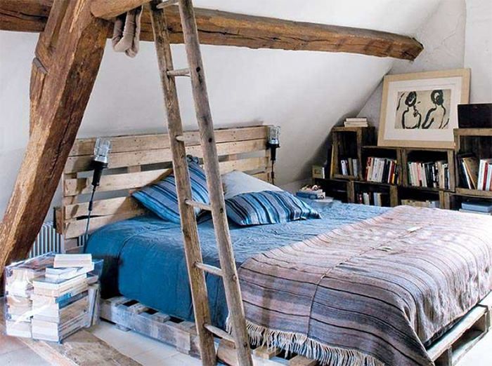 chabby chic amazing bed frame out of pallets creative diy ladder books