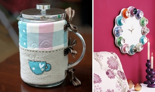 reuse teacups creative colorful wall clock easy homemade ideas