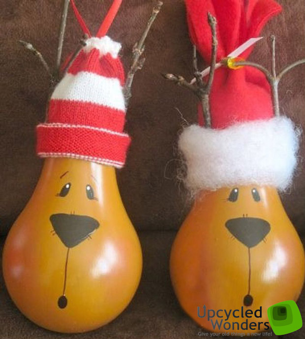 christmas decorating ideas old bulbs rudolf reindeer project for kids xmas tree ornaments