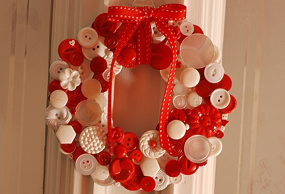 christmas door decoration sewing buttons creative design wreath