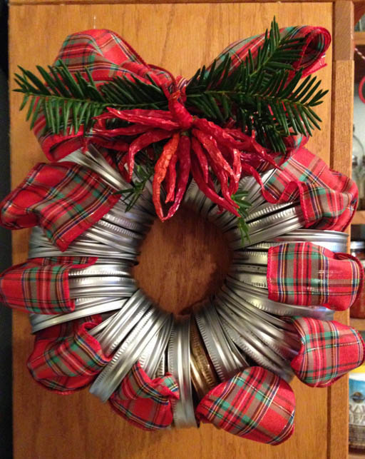 diy christmas door decoration jar lid wreath