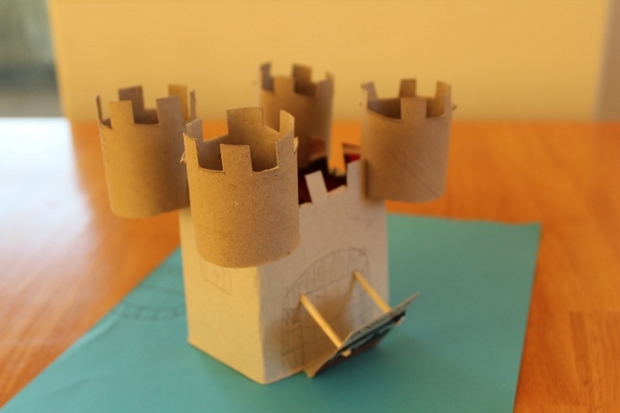 crafts for kids from reused toilet paper rolls handmade king castle with towers