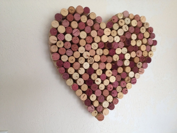 creative valentines day decor heart shaped wine corks craft amazing recycled decoration idea