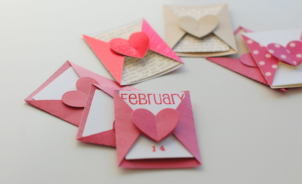 little love notes for valentines day decoration with decorative paper hearts