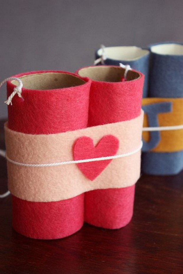 valentines day crafts for kids toilet paper rolls binoculars red heart decoration