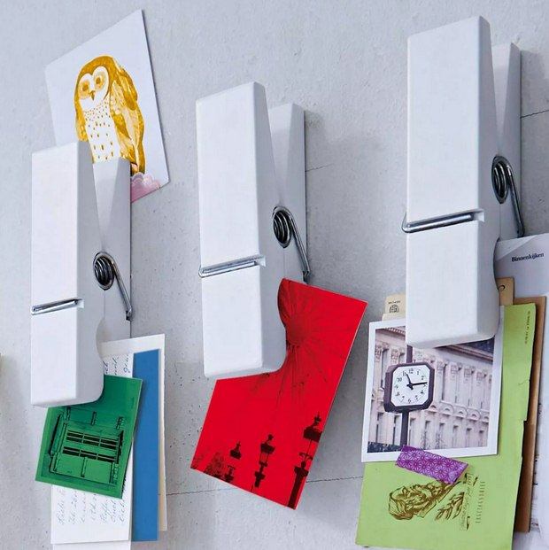 wall memo holder reused clothespins crafts decoration