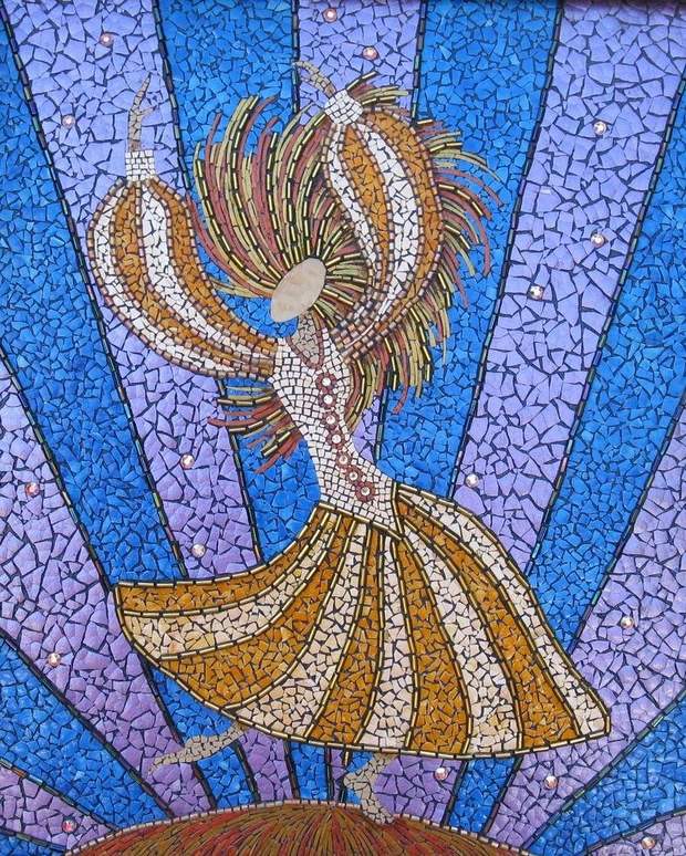 reuse eggshell mosaic art ballerina diy painting