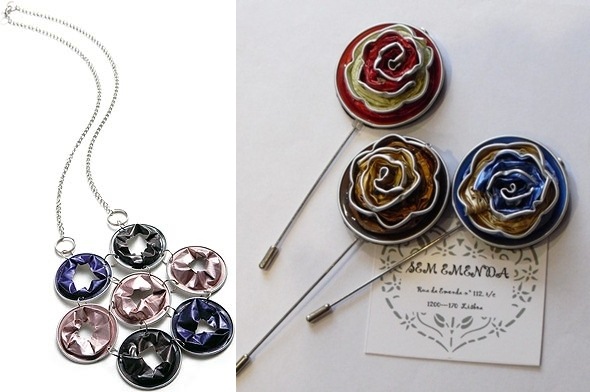 reusing nespresso capsules into necklaces brooch hair accessories