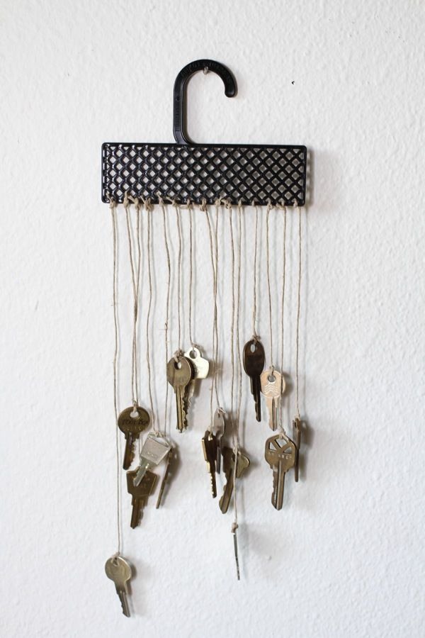wind chime crafts upcycling idea from unused metal keys hanging on wall