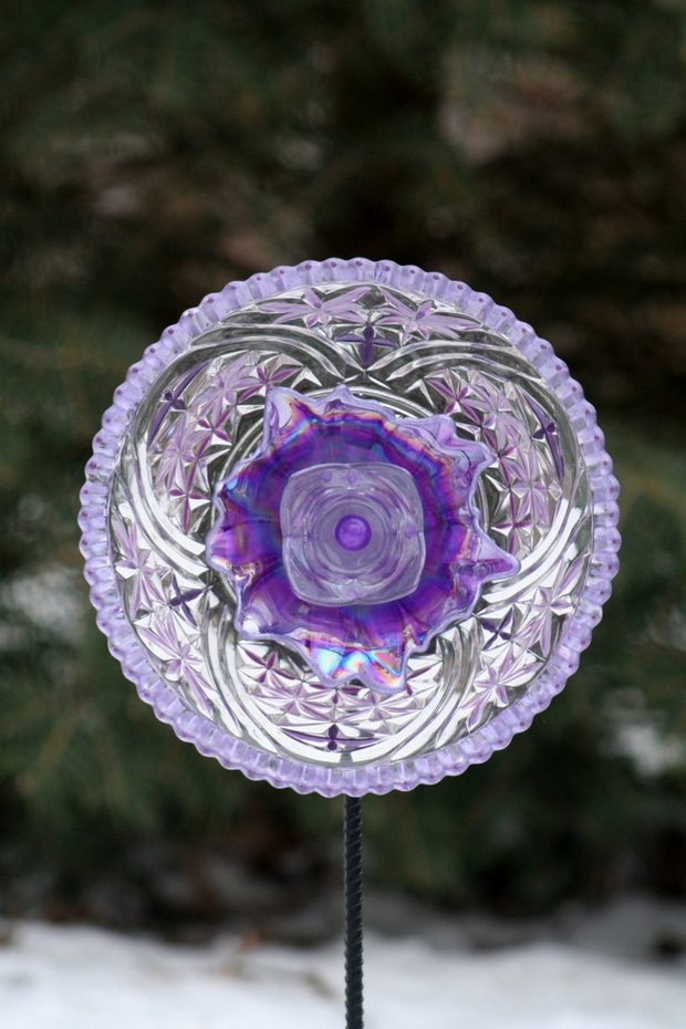 glass garden flowers upcycled plates flower plate china decor wonders catcher sun bowl clear