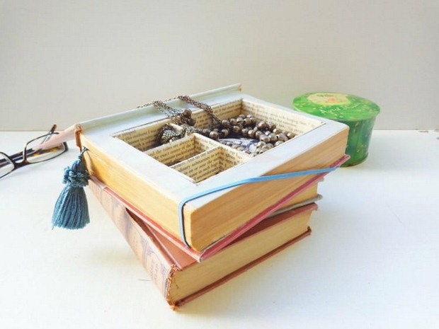 reuse old books diy jewelry box repurposed vintage design craft decor idea