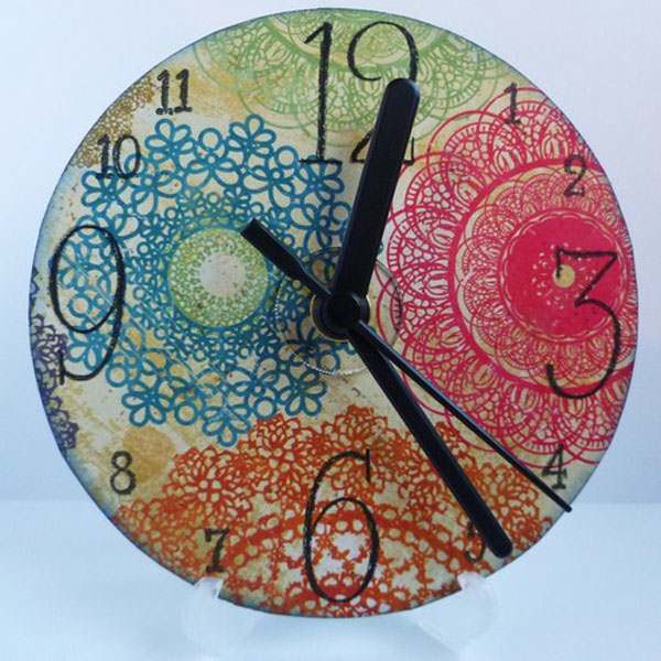 cd crafts colorful clock creative small beautiful wall mounted