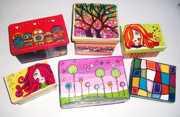 reuse shoeboxes colorful painted boxes kids entertaining diy crafts creative ideas