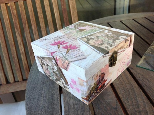 reuse shoebox locked chest storage decor flowers art creative diy idea