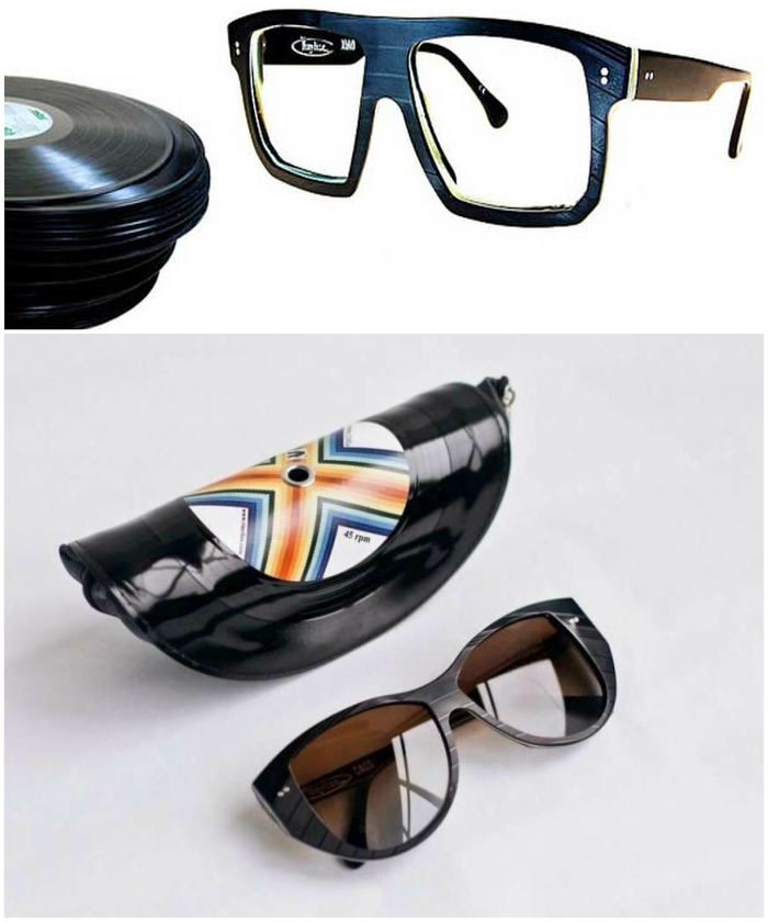 recycling vinyl records sunglasses frame case unconventional stylish diy idea
