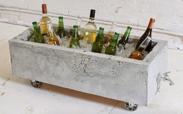 concrete upcycling projects beer wine cooler party cool idea