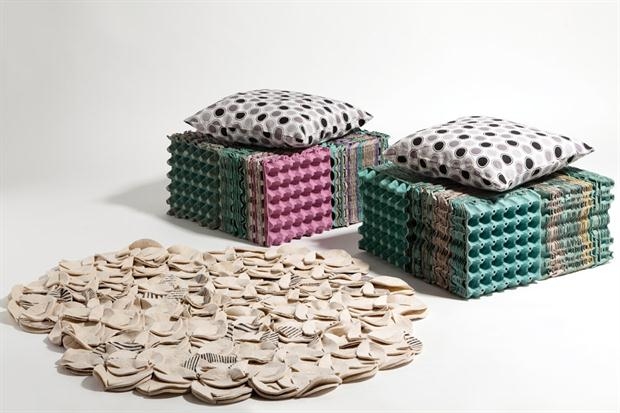 egg carton craft ideas reuse home furniture stool pillows