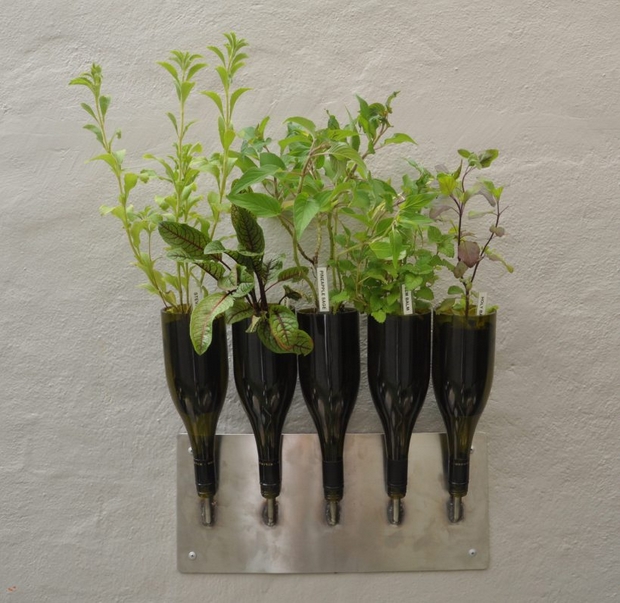 recycle wine bottles wall diy planter vase creative