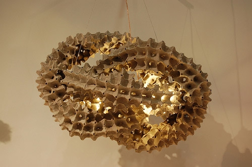 recycled egg carton creative hanging lamp amazinng art