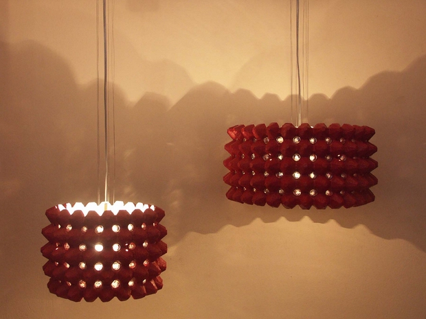 recycled egg carton lamp ideas reuse red project light amazing 