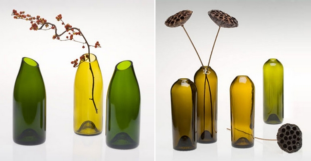 reuse wine bottles cut neck flower vase home inspiring ideas 