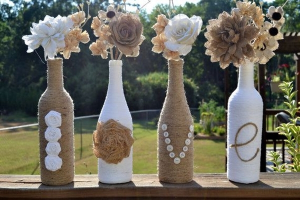 upcycled wine bottles vase creative flower home ideas