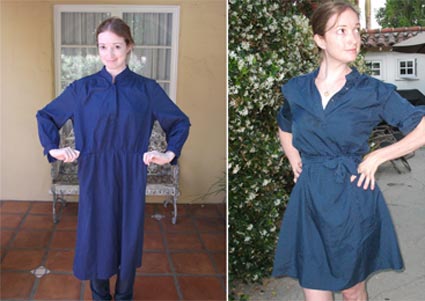 Upcycle clothes old blue dress fashionable creative reuse ideas
