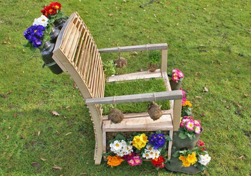 reuse garden ideas diy upcycled creative wooden chair flower planter
