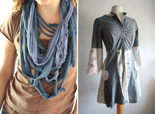 Upcycle old clothes T-shirt ideas scarves creative diy reuse decorate