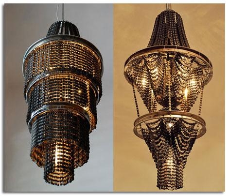 Recycled Bicycle Chandeliers diy hanging art lamp