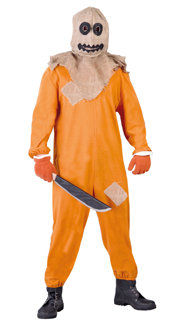 yellow scary halloween creative diy costume ideas for men old burlap bag knife