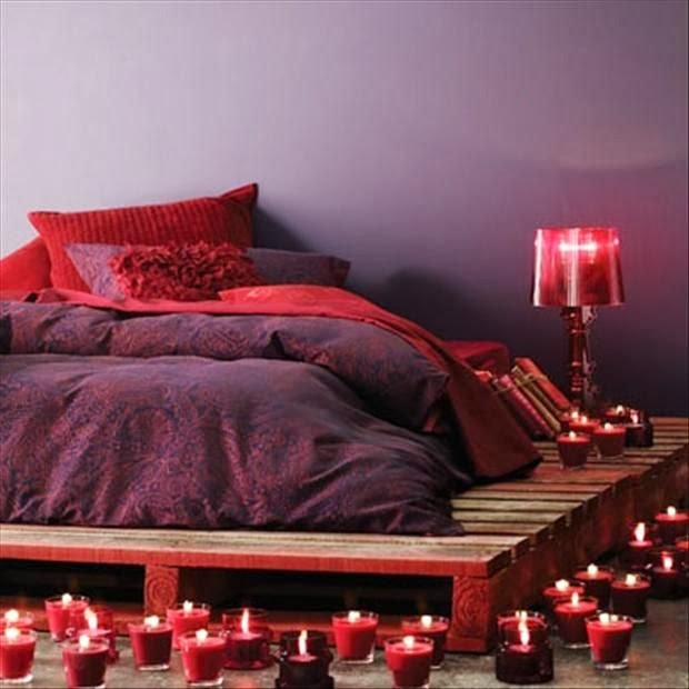 cheap diy wood pallet project romantic candles bedroom design