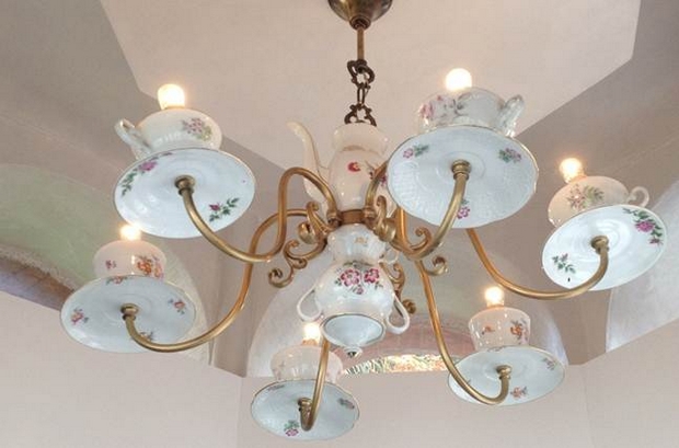 reuse old porcelain teacups ideas creative diy chandelier