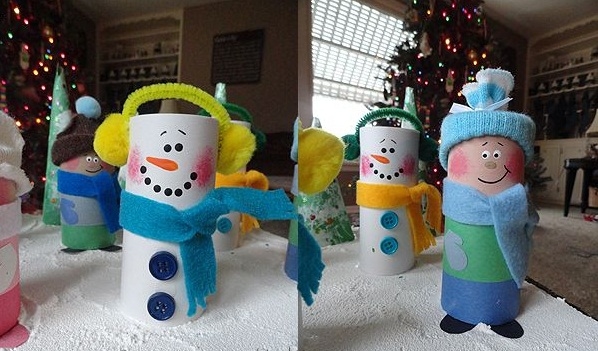 christmas crafts for kids reuse toilet paper rolls diy snowman decorating ideas
