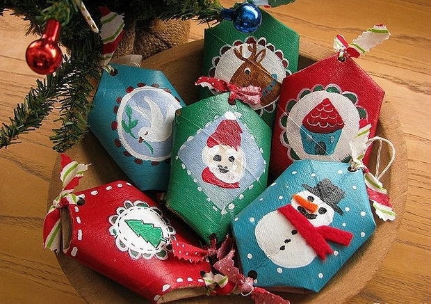 christmas crafts for kids reused painted toilet paper rolls creative decorating tree ornaments ideas