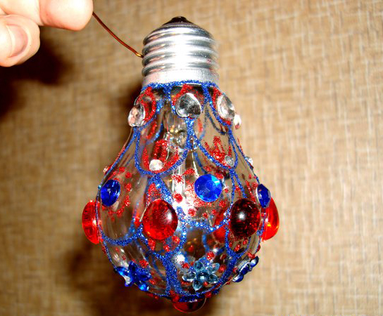 christmas decorating ideas electric reused bulbs creative beads glitter powder decoration