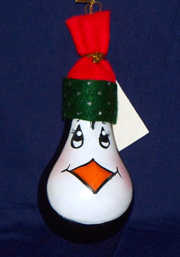 penguin sad face old bulb homemade christmas decorating ideas