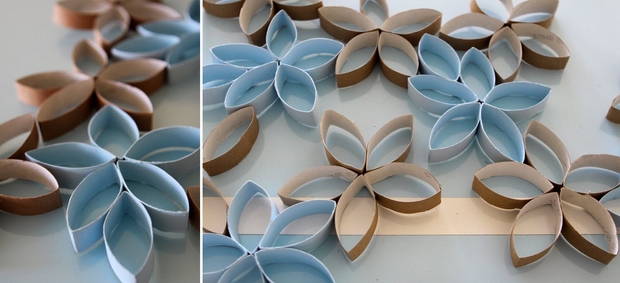 reuse toilet paper rolls colorful christmas diy snowflakes decorating ideas