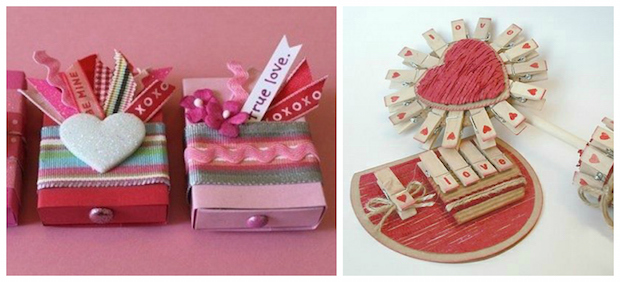 clothespin diy gift for st valentines idea matchbox pinky decoration