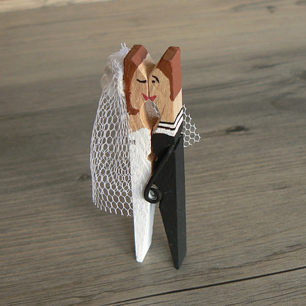 easy valentines day gift for her wedding gift upcycling clothespin newlyweds creative idea