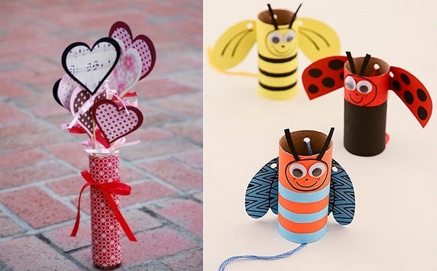 valentine's day crafts for kids love bees made of empty toilet paper tubes love hearts decorating ideas