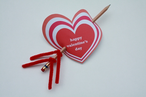valentines day diy pencil love arrow with paper heart shaped decorating ideas