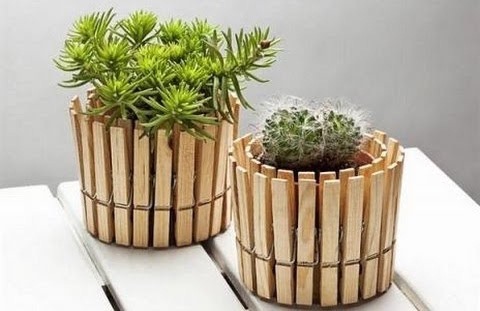 diy clothespin craft homemade clothespin flower planter centerpiece